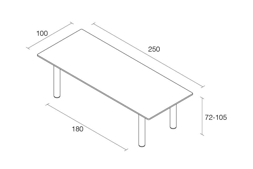 Деревянный прямоугольный стол с регулируемой высотой Alias NASTRO ARCH-00150648 - Вид №11