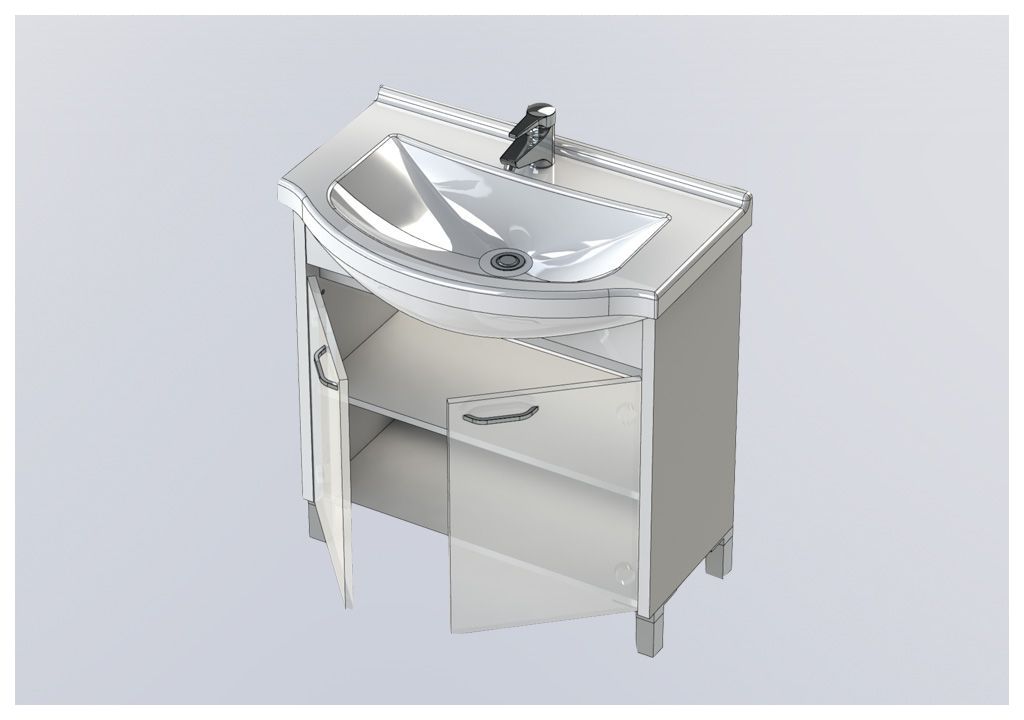 Тумба с раковиной Aquanet Донна 80 венге 0016894200168864 - Вид №4