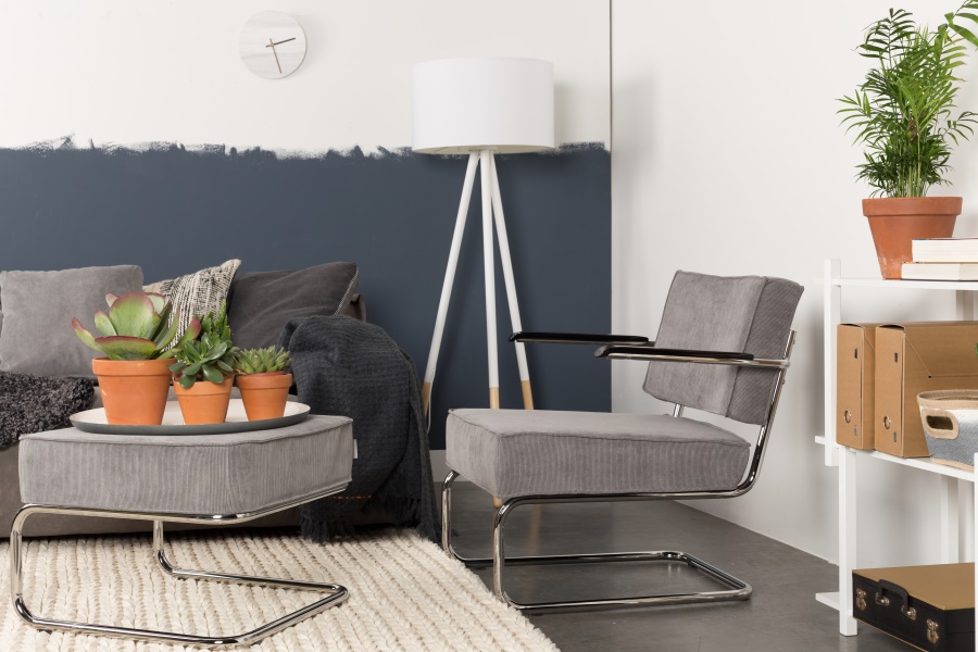 Кресло Lounge Ridge Rib серое Zuiver 3100009 - Вид №11