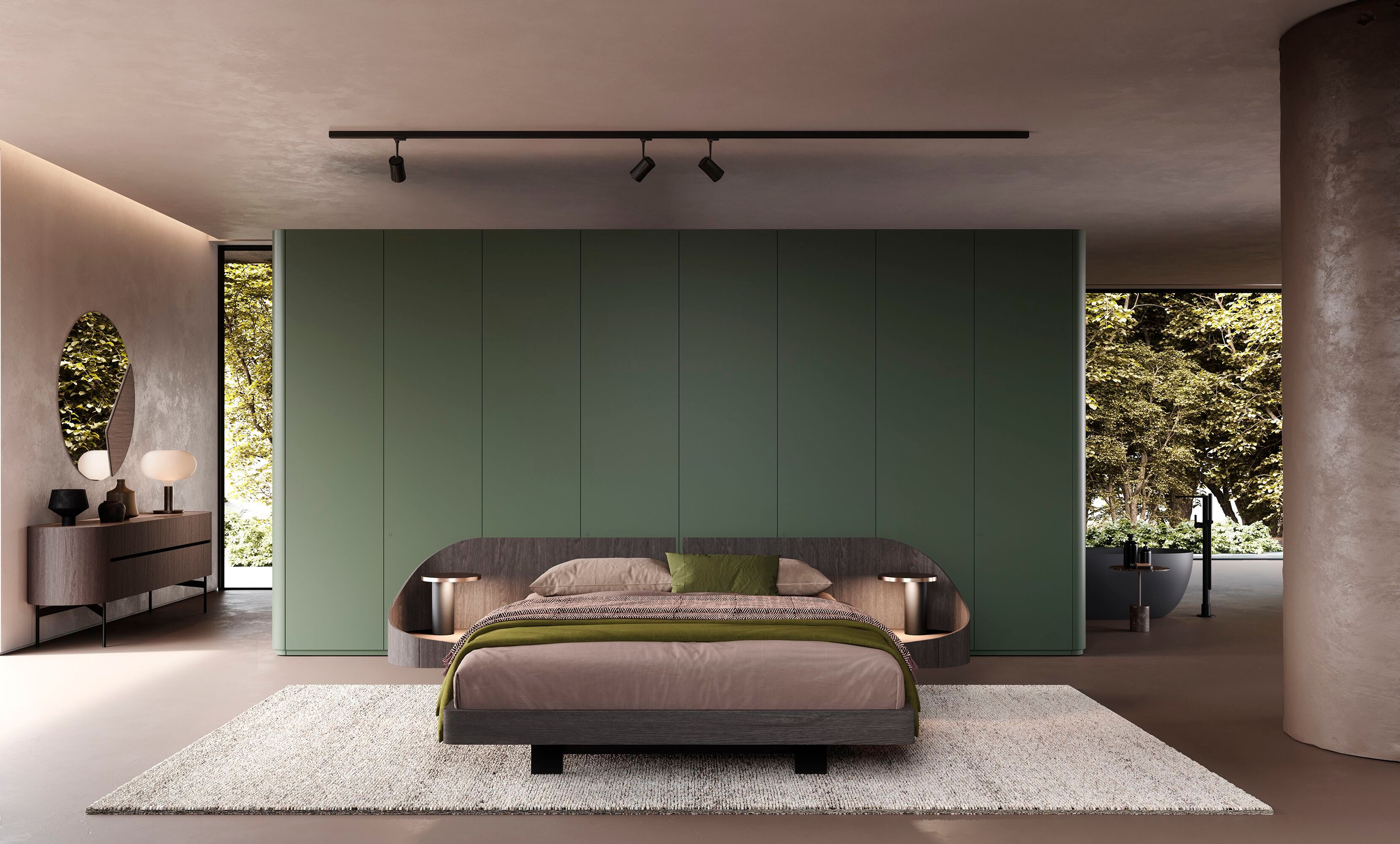 Двуспальная кровать для хранения со встроенными тумбочками Voltan восемьдесят ARCH-00024335 - Вид №2