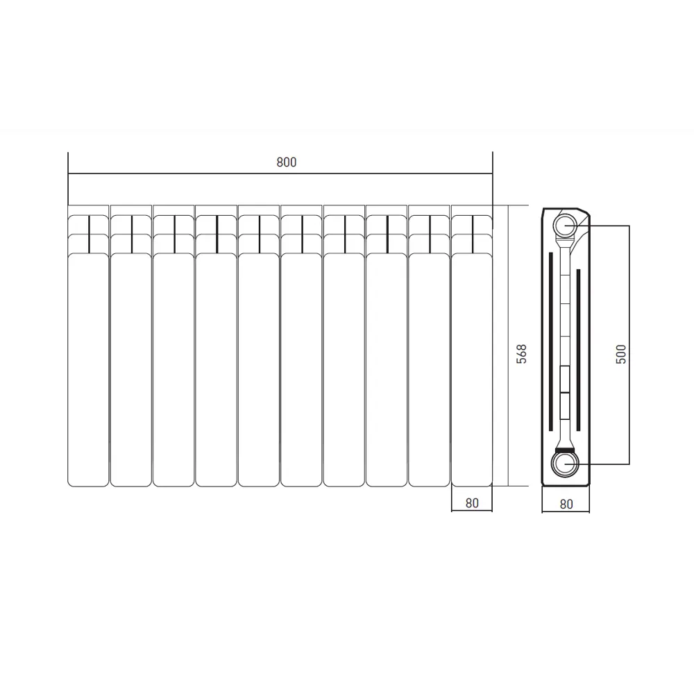 Радиатор EQUATION биметаллический 10 секций для эффективного обогрева 86565620 STLM-0070088 - Вид №8