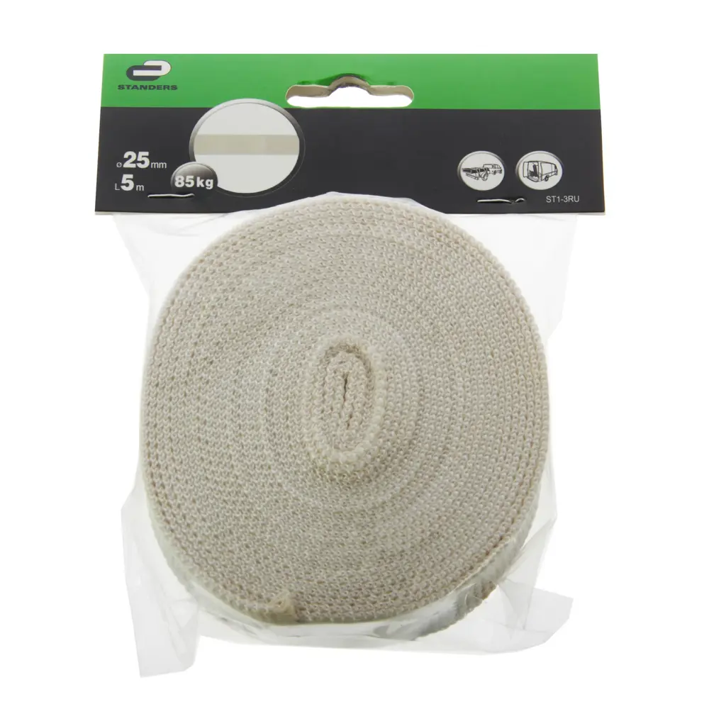 Ремень Standers 25 мм 5 м, хлопок, цвет бежевый STLM-2201519 - Вид №1
