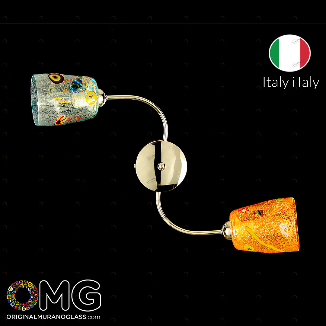 1768 ORIGINALMURANOGLASS Двухламповое бра из муранского стекла 15 см 