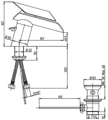 Paini Morgana 73OP306VR смеситель для биде - Вид №2