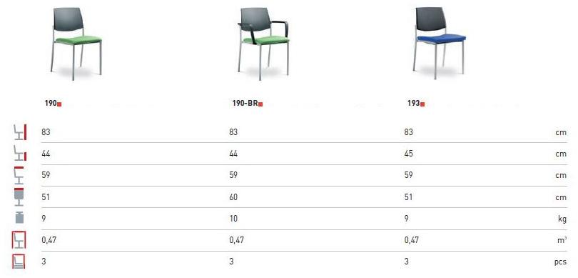 LD Seating Стул для конференций штабелируемый с подлокотниками Seance art 193 br - Вид №9