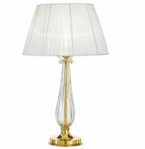 Possoni Illuminazione Настольная лампа из чистого золота с хрусталем и абажуром Valentina 269/lg