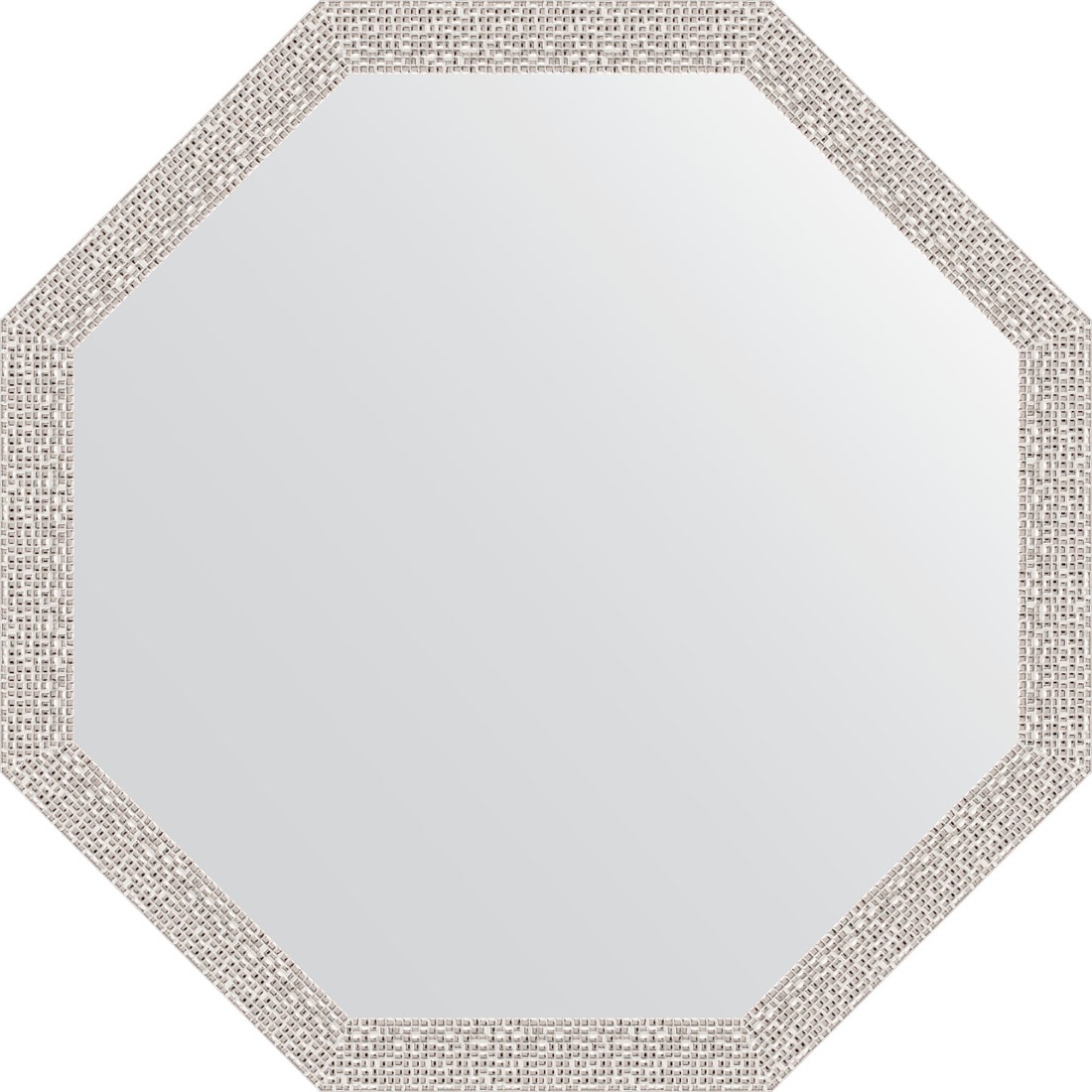 BY 3681 Зеркало в багетной раме - мозаика хром 46 mm EVOFORM Octagon