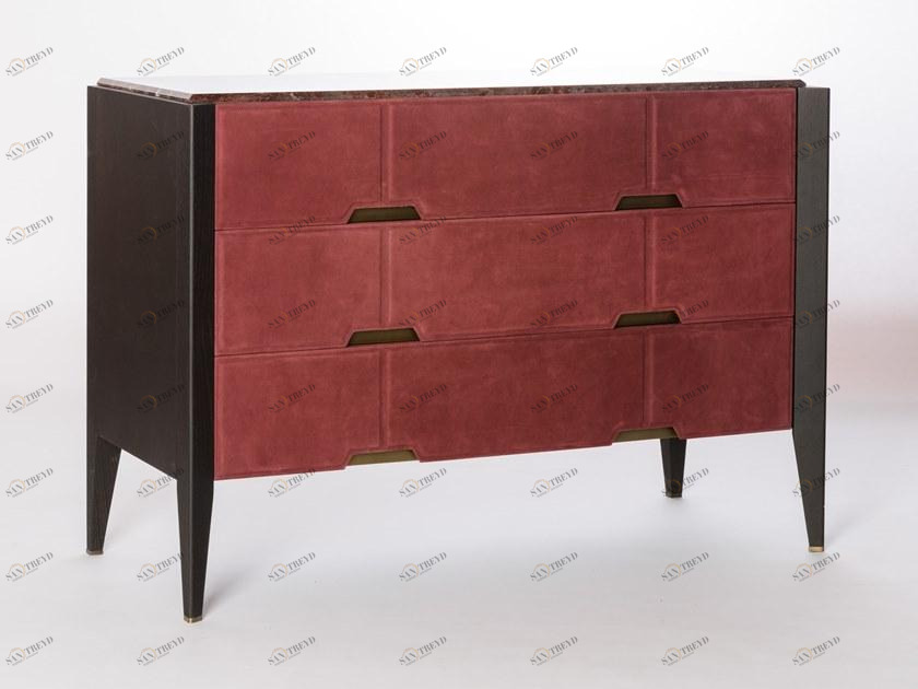 Bellotti Ezio Деревянный комод с ящиками, обтянутый кожей нубук Delfi 2017-32