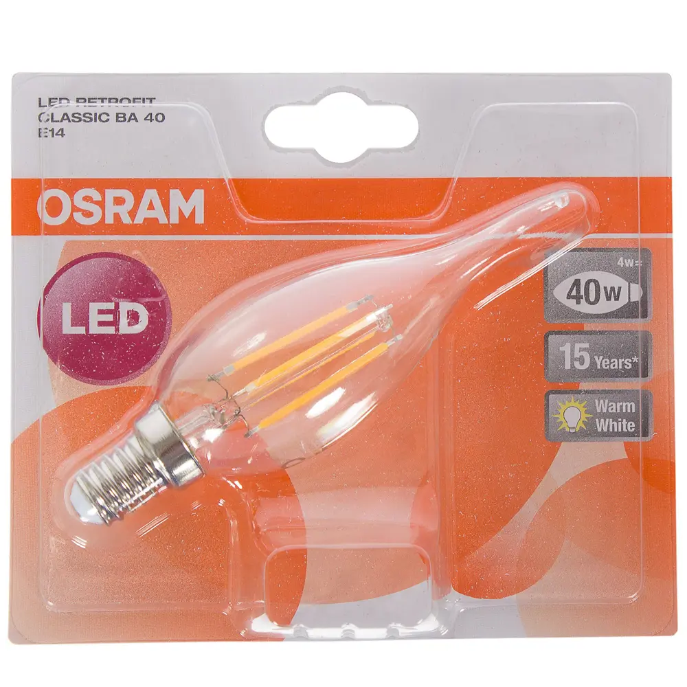 Лампа светодиодная Osram свеча на ветру E14 4 Вт 470 Лм свет тёплый белый 18609973 STLM-2054761  - Вид №2