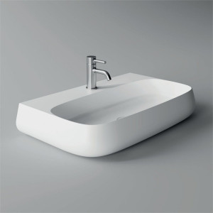 33170101.09 Подвесная раковина 750х450х140 мм Alice Ceramica Nur без перелива с 1 отверстием под смеситель Белый матовый