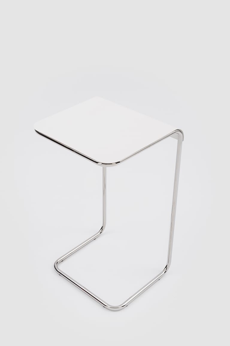 Хромированный металлический журнальный столик и столешница Dinoc Danese Milano Farallon ARCH-00107182 - Вид №4