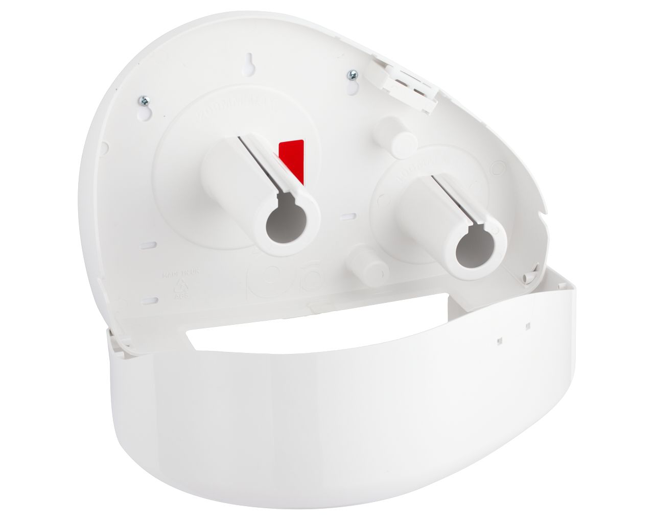 BTS202 Держатель рулона туалетной бумаги TOP DUO с держателем рулона, АБС-пластик, белый, серое окно Merida  - Вид №1