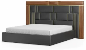 DWFI Высокое кожаное изголовье для двуспальной кровати  00002429