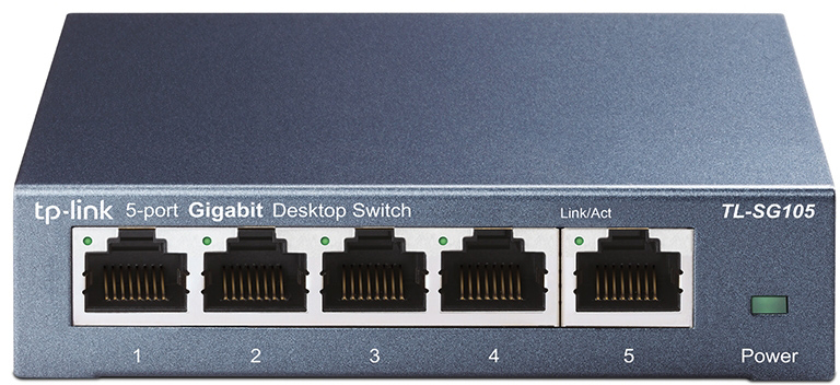 TL-SG105 5-port desktop gigabit switch, 5 10/100/1000m rj45 ports, metal case TP-Link Santreyd 