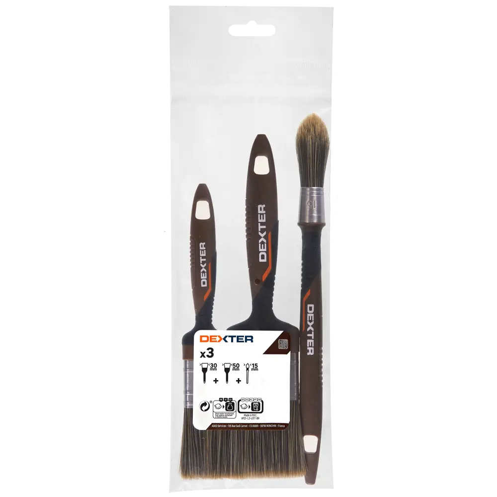 Набор профессиональных кистей Dexter для лаков и антисептиков 3 шт 82798243 STLM-0036060 - Вид №1