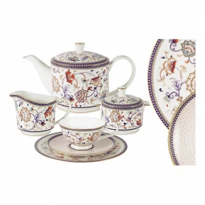 Сервиз чайный фарфоровый белый с цветами 21 предмет, на 6 персон "Королева Анна" ANNA LAFARG EMILY КОРОЛЕВА АННА 00-3946904 Белый