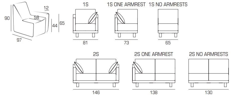 Тканевый диван с полуостровом Domingo Salotti Араки ARCH-00018716 - Вид №2