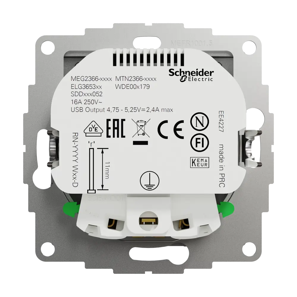 Розетка встраиваемая Systeme Electric Sedna Design  с заземлением разъем USB, цвет алюминий STLM-2018911 - Вид №2