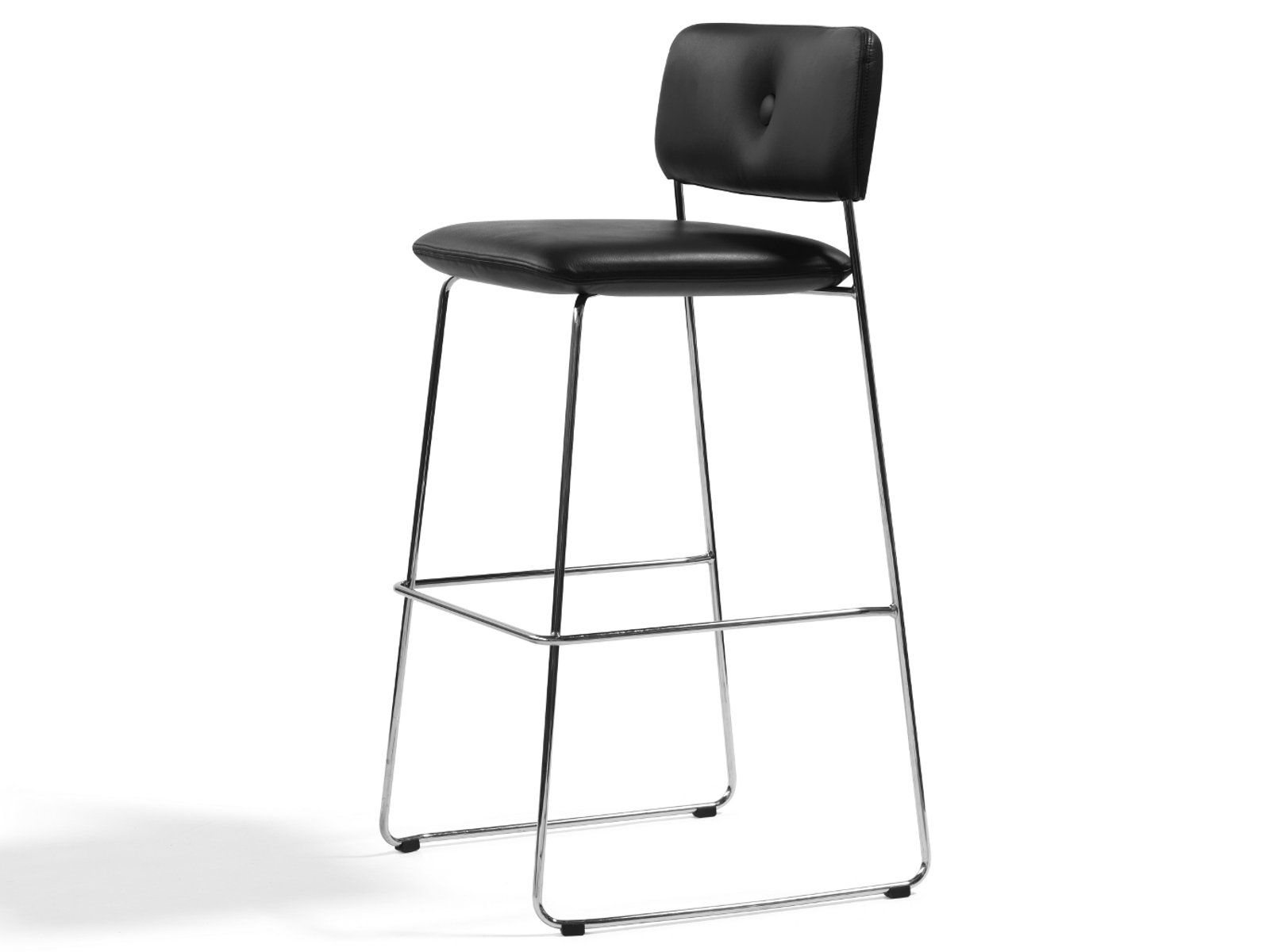 Штабелируемый табурет из хромированной стали со спинкой Bla Station Dundra ARCH-00141439