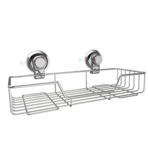 Полка для ванной Gromell Suda прямоугольная на присосках цвет серебристый