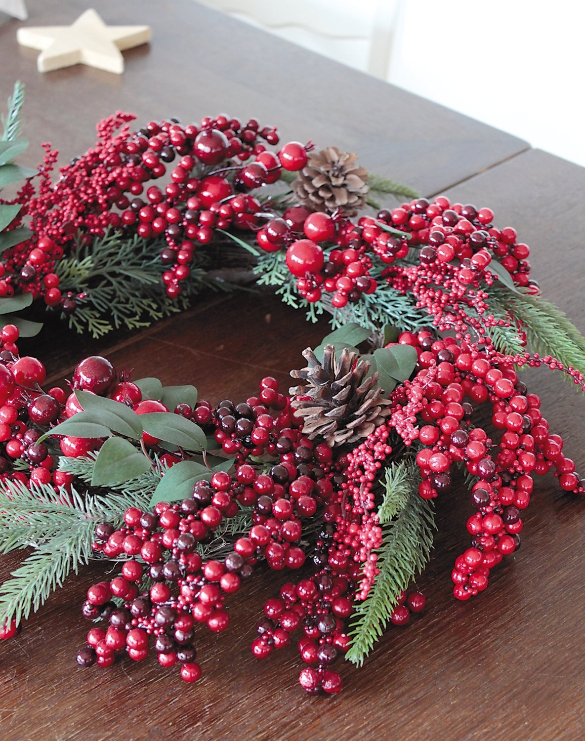 2005 444 a3 Венок из искусственных ягод, Ø 50 см, красный H-andreas  - Вид №3