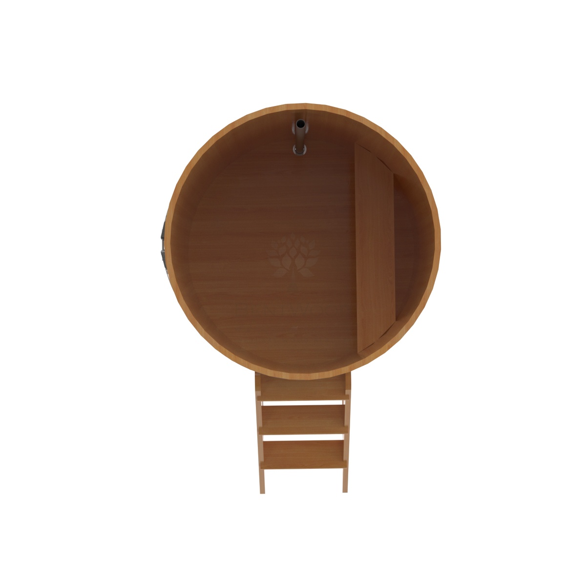 1200 Купель круглая из лиственницы d=1,17х1,4 натуральная премиум Alyarus  - Вид №4