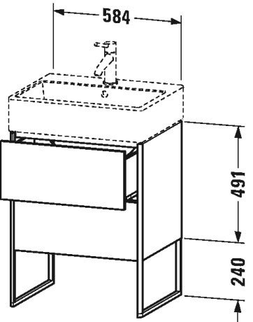 XS447304040 XSquare Тумбочка напольная Черный глянцевый лак Duravit - Вид №1