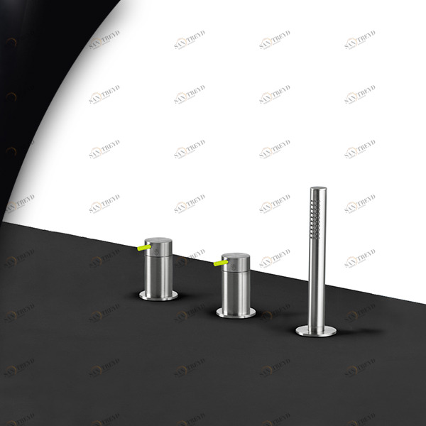 Смеситель для ванны матовая сталь с зеленой ручкой Toki Radomonte TKI14SCIL23