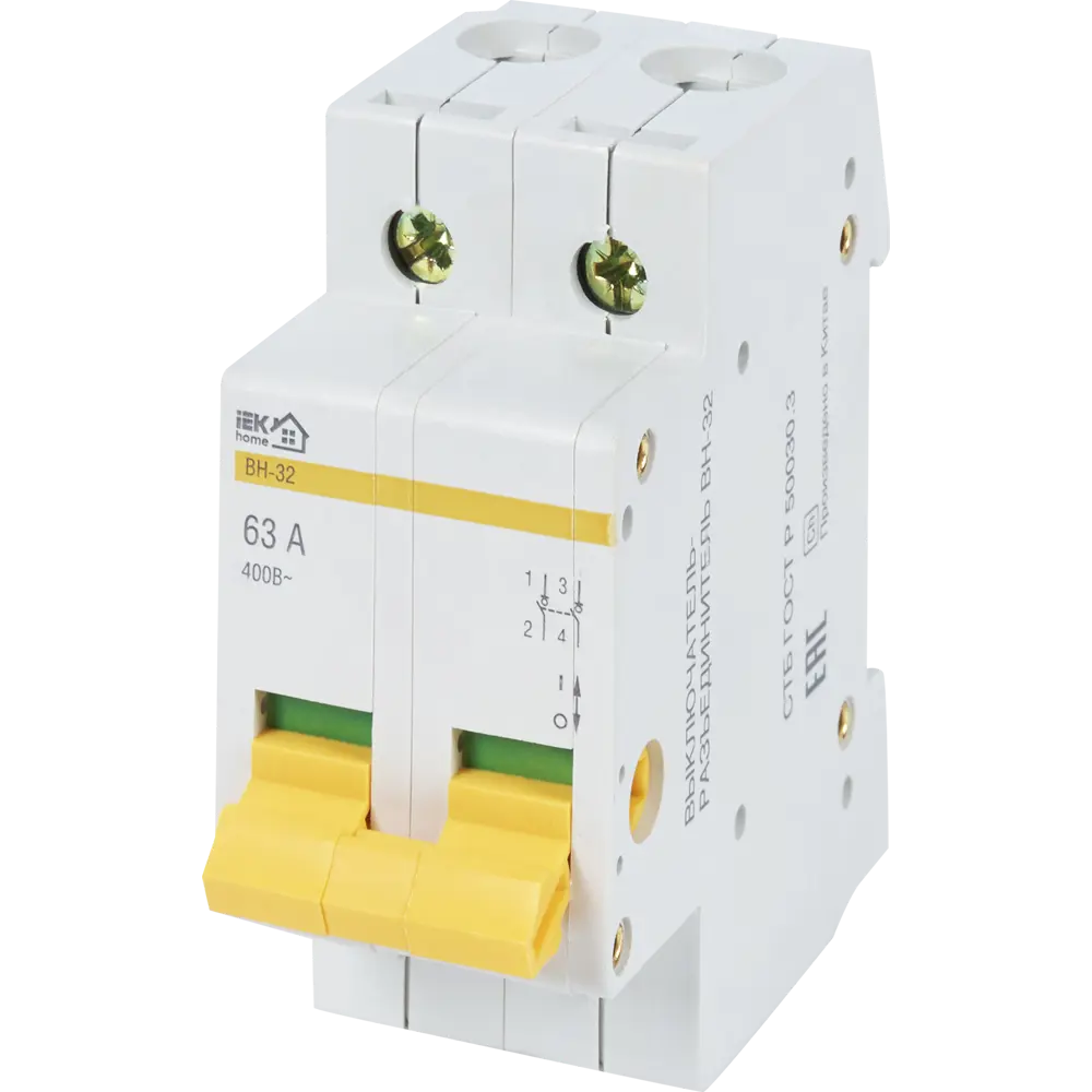 Выключатель нагрузки IEK ВН-32 двухполюсный 63А 12461728 STLM-0002192