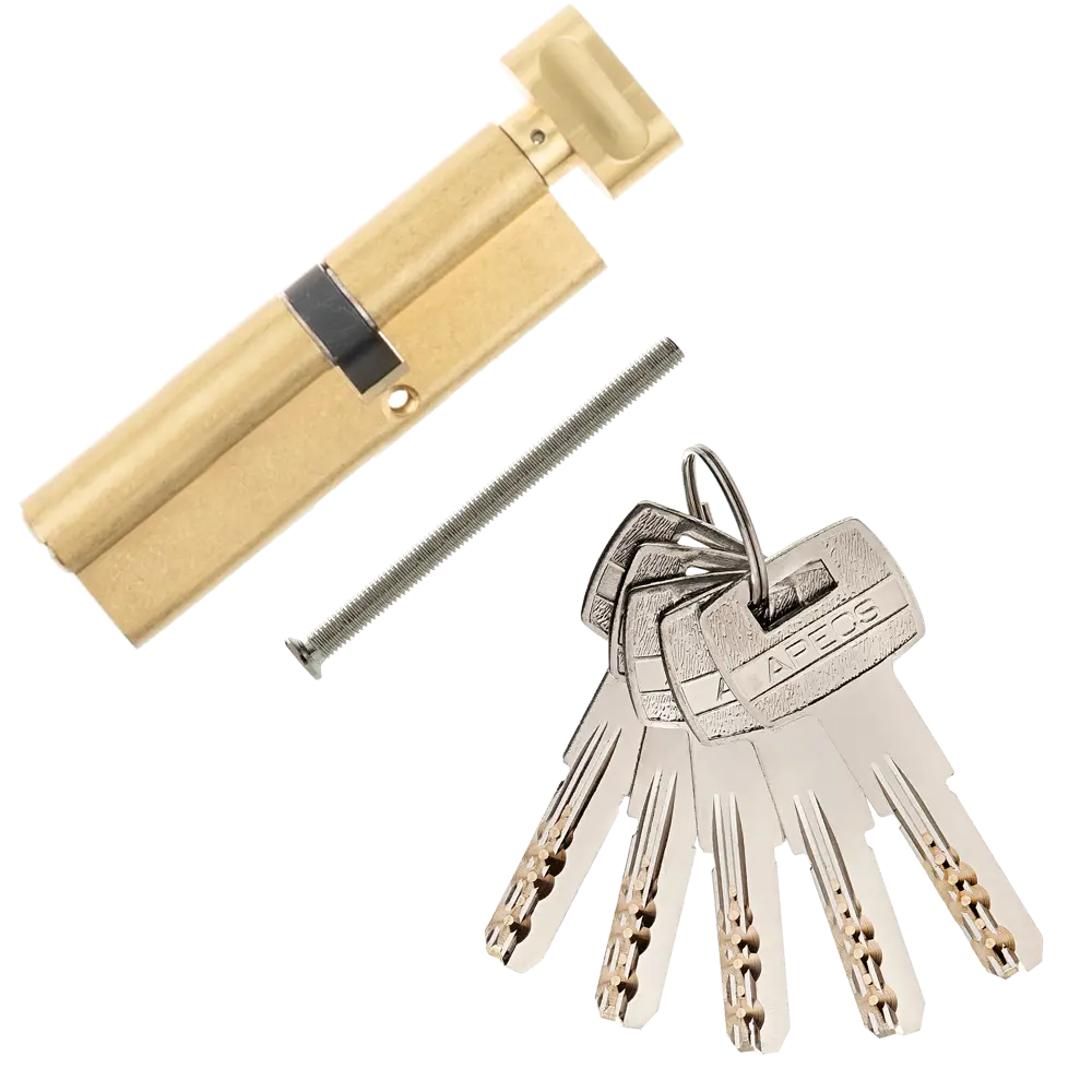 Цилиндр дверной APECS Pro с механизмом ключ-вертушка, золото 60x45 мм 85559798 PRO LM STLM-0063859 - Вид №1