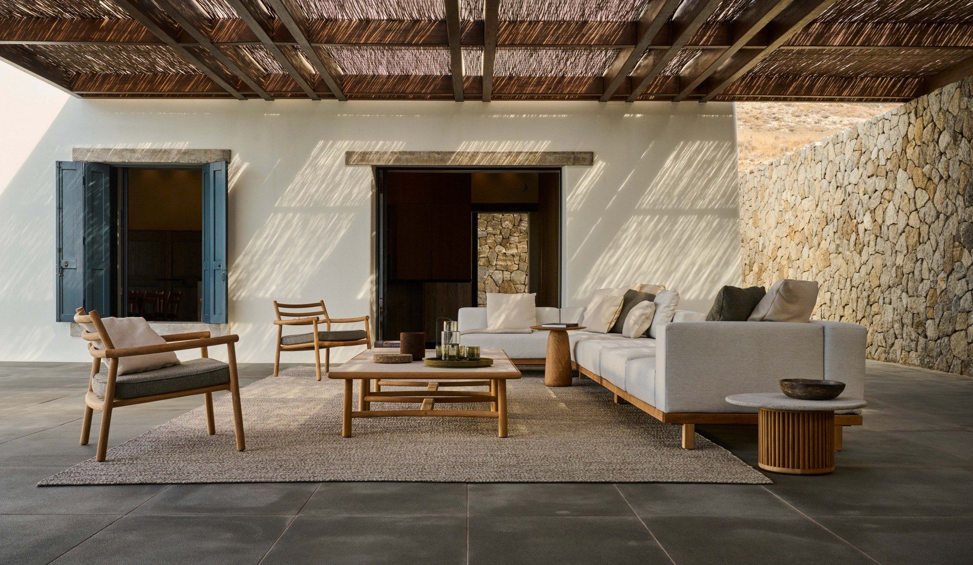 Прямоугольный журнальный столик из тикового дерева с керамической столешницей TRIBÙ Ukiyo ARCH-00128465 - Вид №2