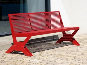 BENKERT BANKE Скамья из нержавеющей стали со спинкой Sicorum