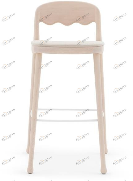 Billiani Высокий деревянный табурет с мягким сиденьем Frisée 255