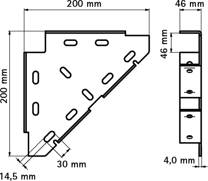 65938020 Монтажные профиля BIS Трёхгранный диагональный соединитель (BUP1000) для создания конструкций из профиля Strut WALRAVEN  - Вид №1