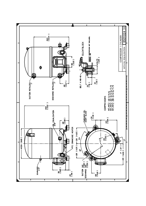 Danfoss MT/MTZ — Герметичные поршневые компрессоры Компрессор MTZ160-4VI MTZ160-4VI  - Вид №7