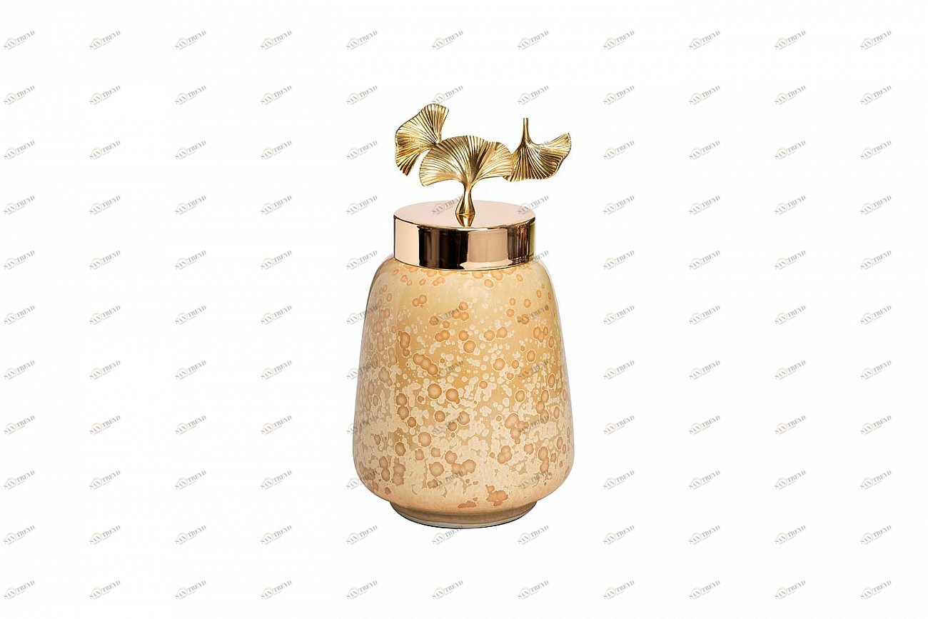 Ваза керамическая с крышкой бежевая 55RD4045S GARDA DECOR ДИЗАЙНЕРСКИЕ 00-3880517 Бежевый 