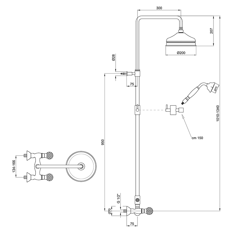 KA760405017 Душевая система Webert Karenina  - Вид №1