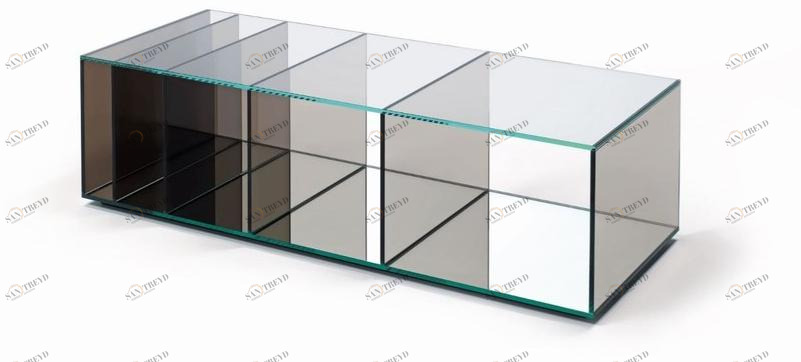 Glas Italia Прямоугольный журнальный столик из хрусталя с отделением для хранения вещей Deep sea sun-id-1381402