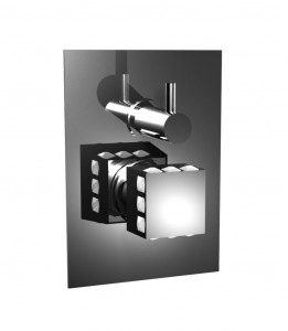 3P519 / 3 Встроенный смеситель с механическим переключателем на 3 направления и прогрессивным картриджем. Bongio Pure Glam