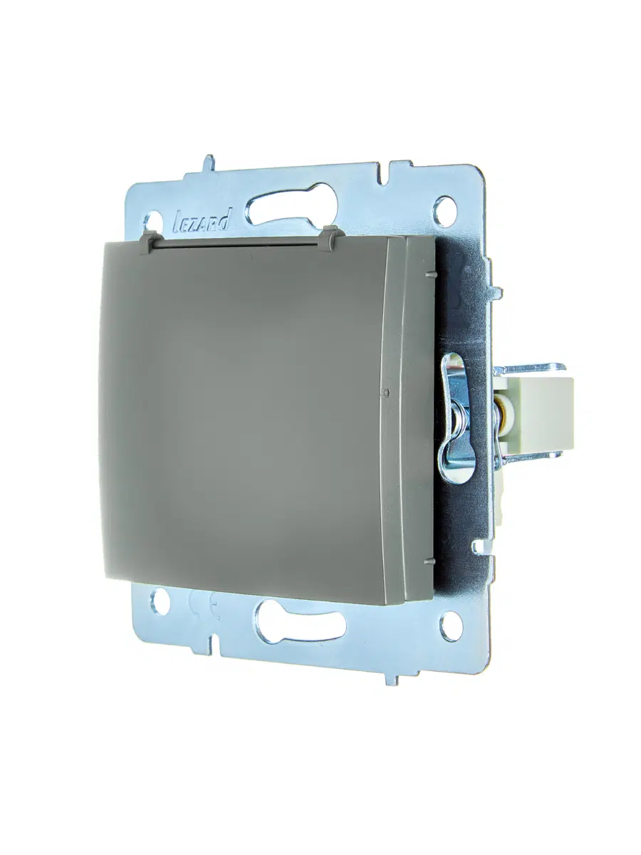 ASTI Розетка с/з с крышкой ПБТ платина механизм LEZARD 7081-3588-123B - Вид №3