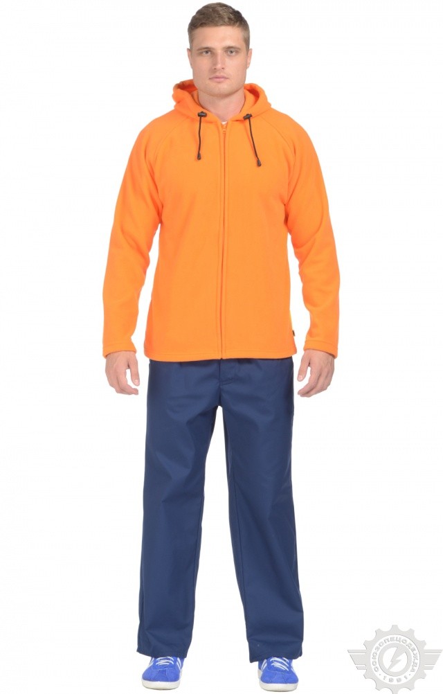 61307 Толстовка флисовая с капюшоном оранжевая  Одежда для промоакций  размер 64-66/170-176 Спецодежда  - Вид №4
