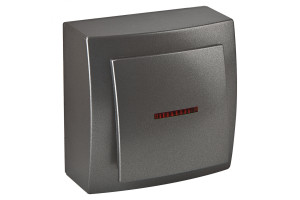 16351992 Выключатель 1ОП с подсветкой антрацит Themis metallic 26161002 Nilson