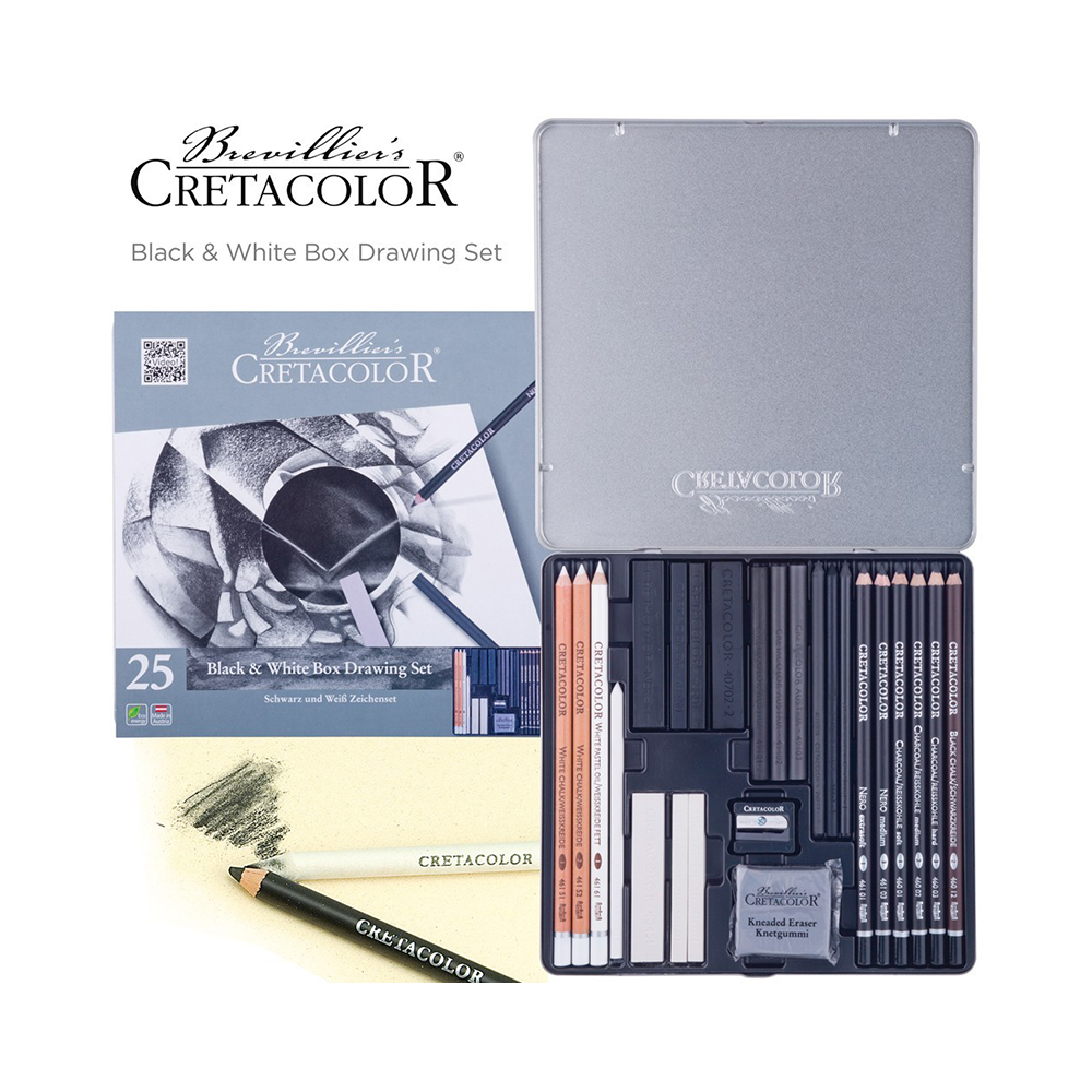 "Black&white" набор художественный для эскизов ( в металлической упаковке ) СС400 26 25 элементов Creta Color sun-id-2036676