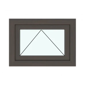Окно пластиковое ПВХ Rehau одностворчатое 475x700 мм (ВxШ) фрамуга однокамерный стеклопакет белый/Темный дуб