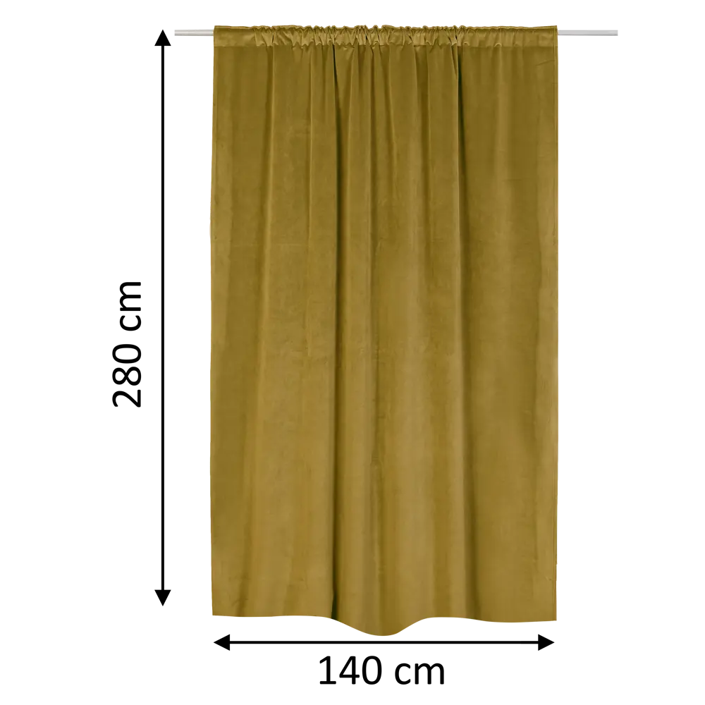 Штора на ленте Inspire Lirio 140x280 см цвет горчичный 88311174 STLM-2156065  - Вид №1