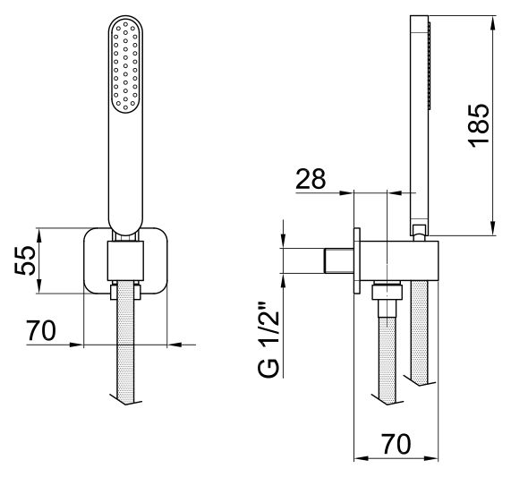 AC0847560 Душевой гарнитур Aria , черный Webert #VALUE!  - Вид №3