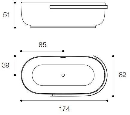 FALPER Отдельностоящая овальная ванна из cristalplant® Homey sun-id-1433931 - Вид №5
