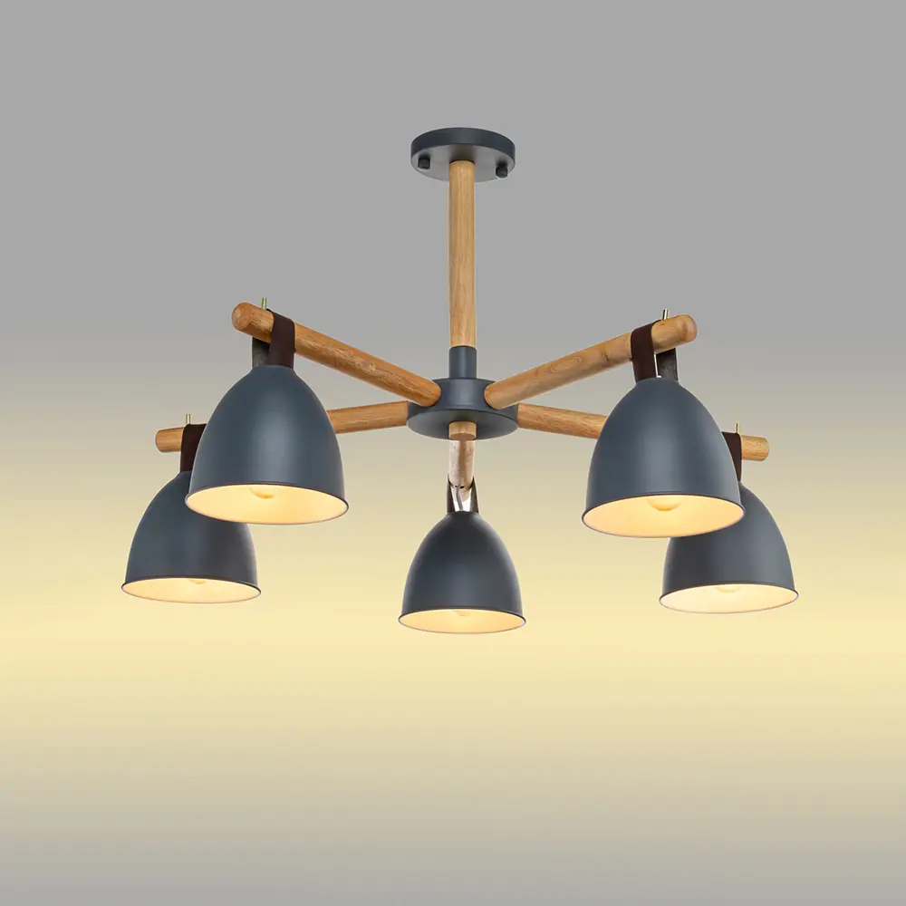 Люстра на штанге Lamplandia Decize Grey L1467, 5 ламп, 17 м², цвет серый STLM-2062588