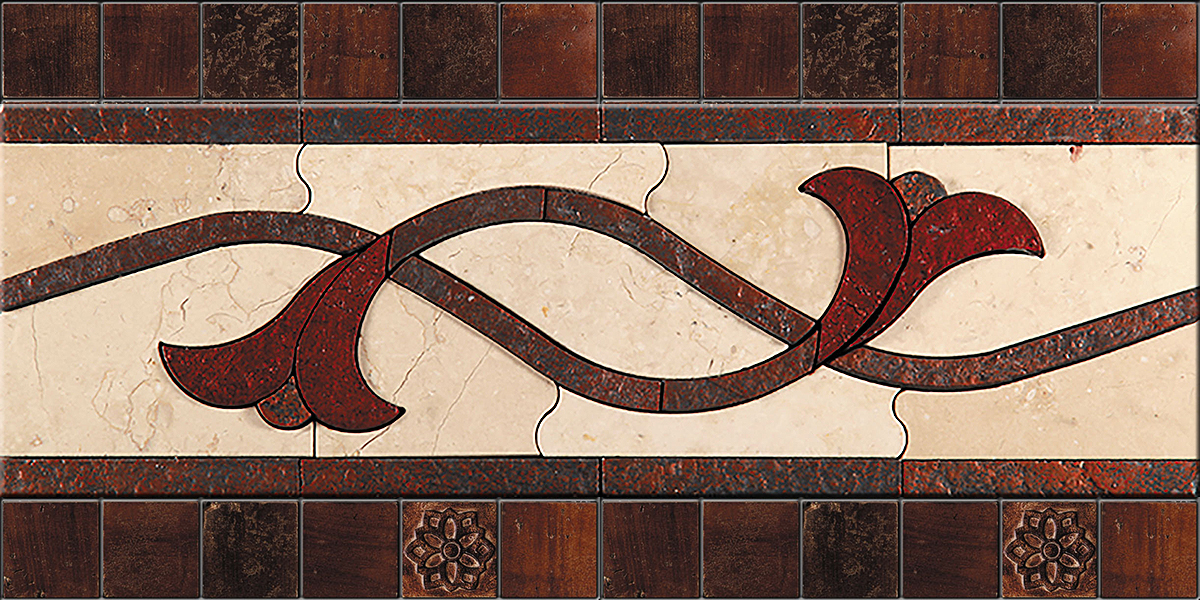 БОРДЮР ИЗ МРАМОРА LI-3 SKALINI FLORAL LI3 - Вид №1