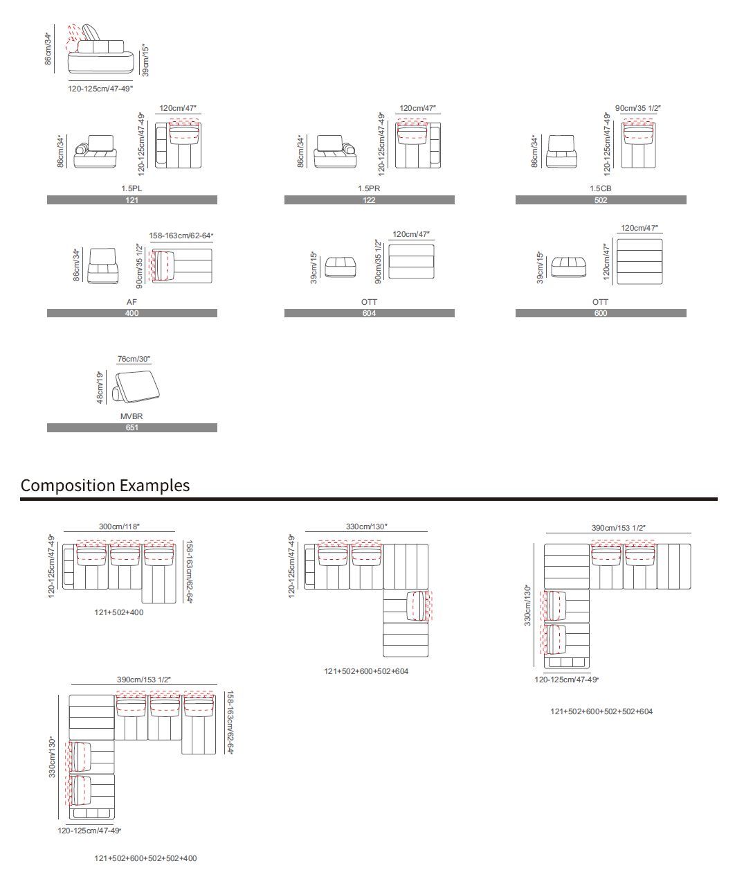 4-местный модульный тканевый диван с полуостровом CAMPO DE' FIORI SUNLIGHT ARCH-00132090 - Вид №26